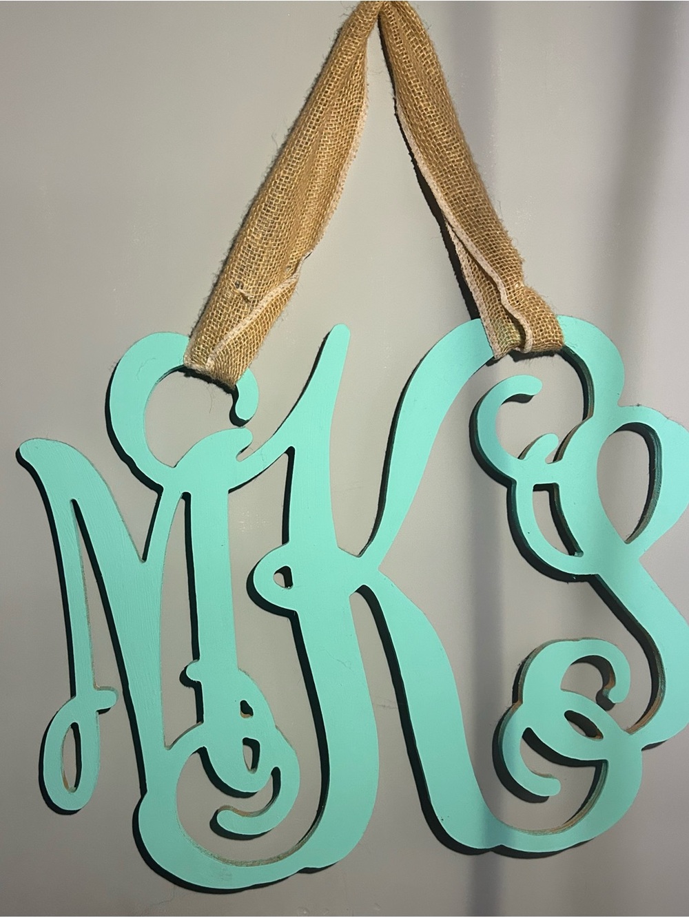 Personalized Monogram Wall Hanging - Tiffany Blue